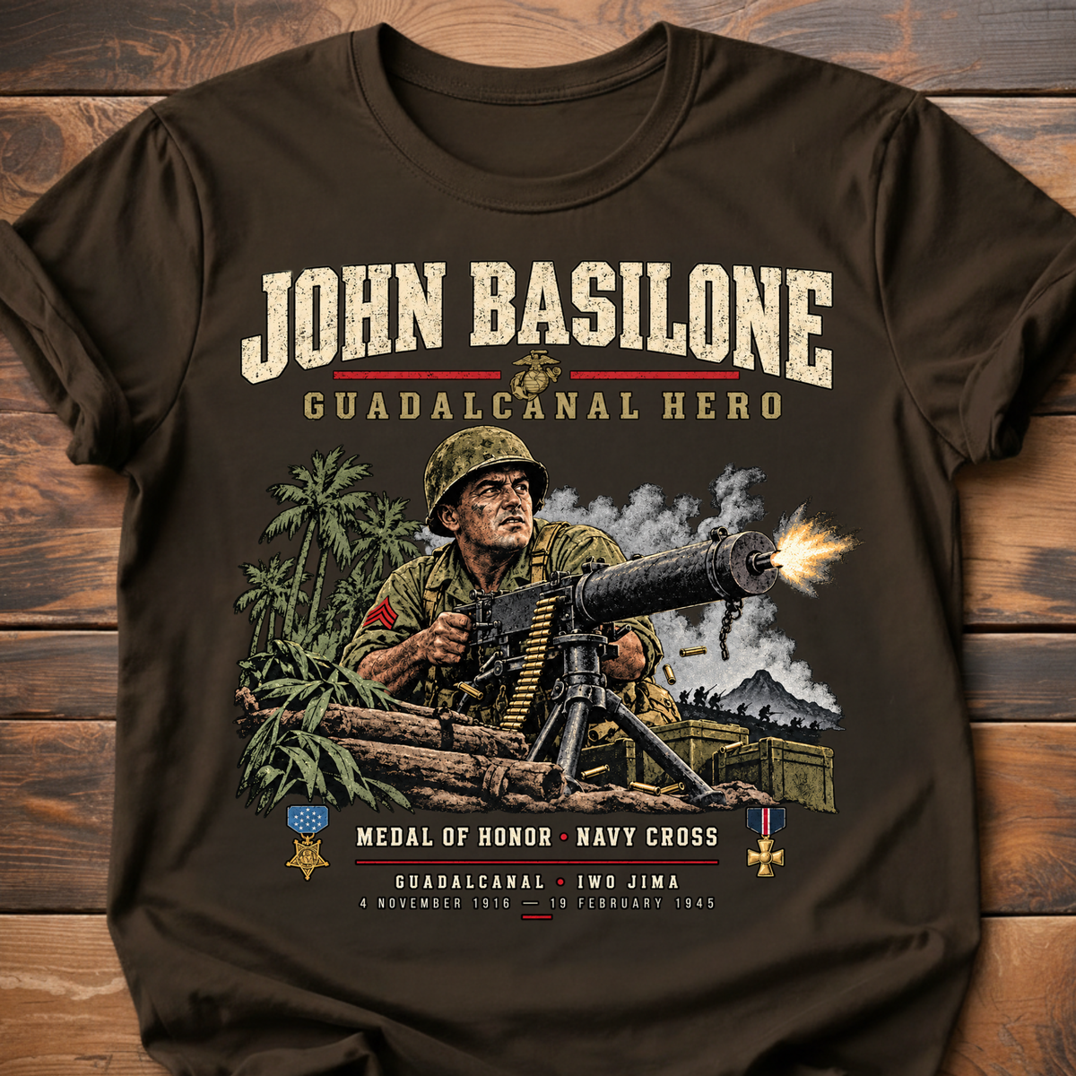 John Basilone Guadalcanal Hero T-Shirt