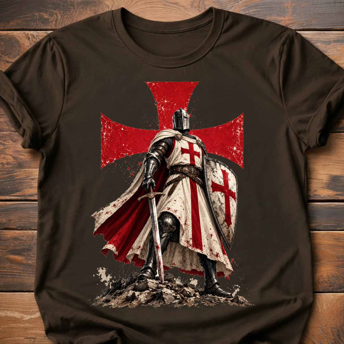 Crusader Cross Medieval Armor T-Shirt