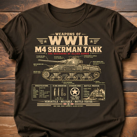 Weapons of WWII Sherman T-Shirt