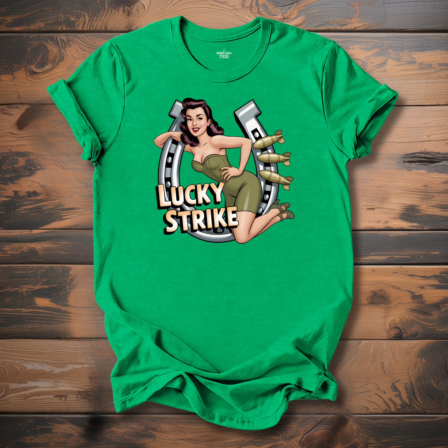 Lucky Strike WW2 Aircraft Nose Art T-Shirt