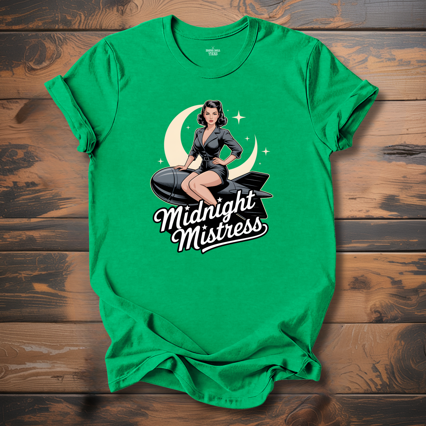 Midnight Mistress WW2 Bomber Nose Art T-Shirt