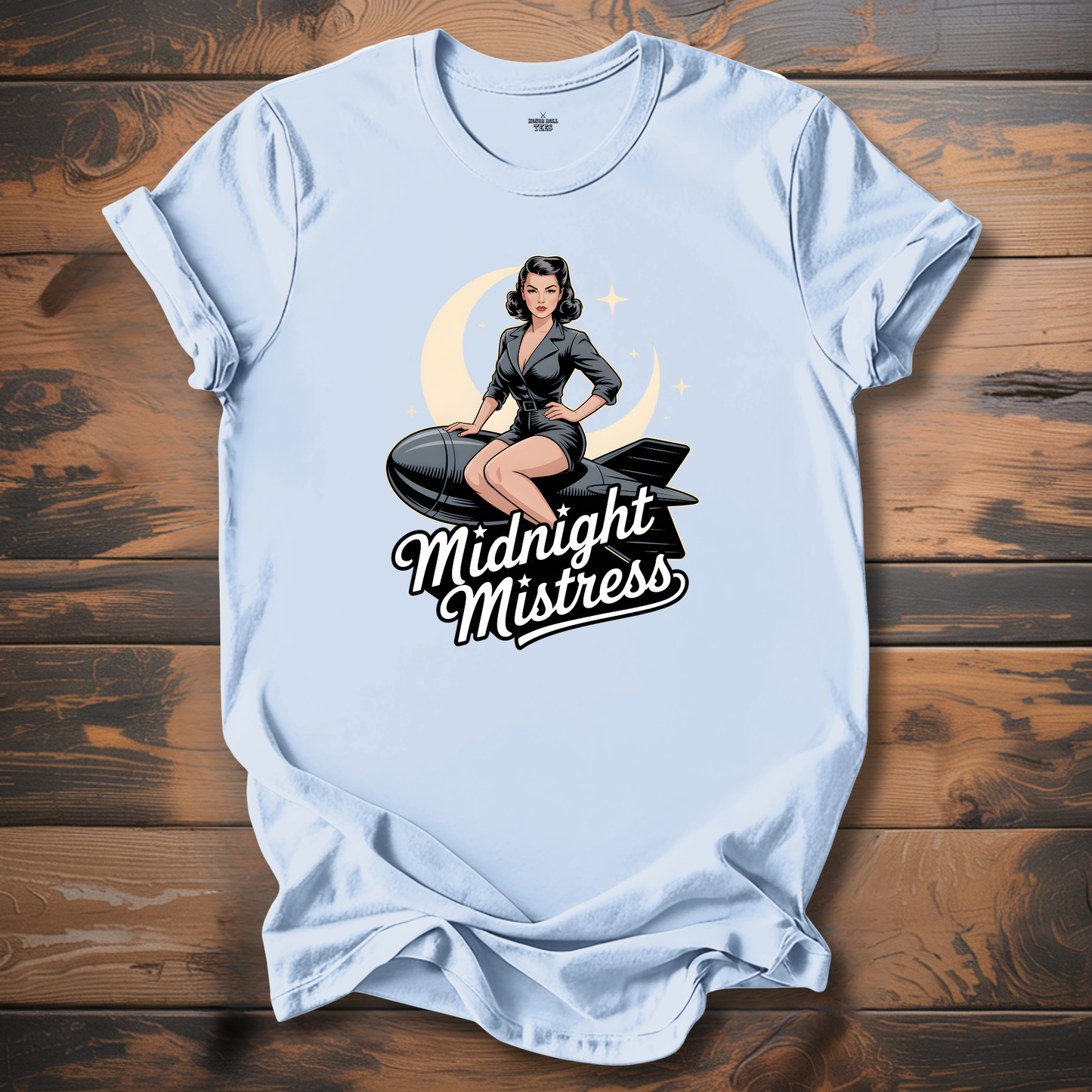 Midnight Mistress WW2 Bomber Nose Art T-Shirt