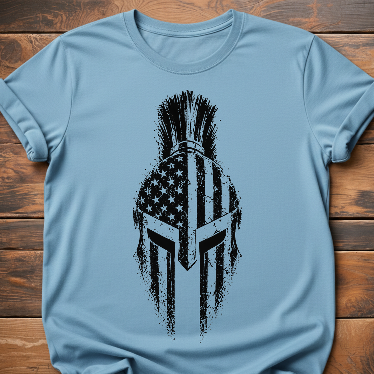 Spartan Helmet American Flag T-Shirt