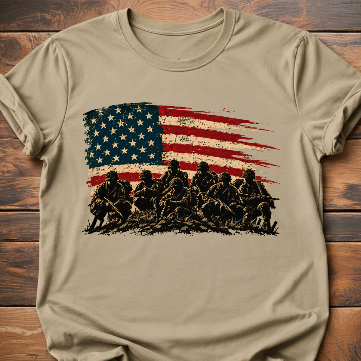 Veteran Soldiers American Flag T-Shirt