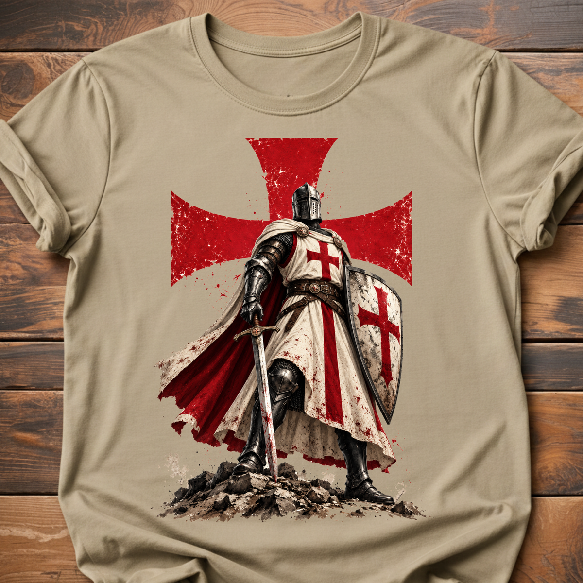 Crusader Cross Medieval Armor T-Shirt
